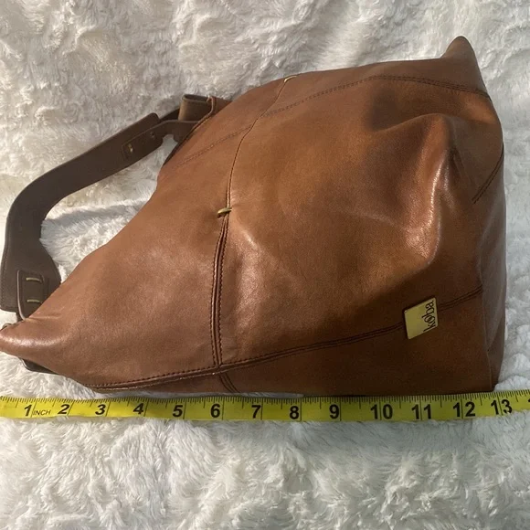 KOOBA  Large Brown Leather Tote bag with wide woven strap handle - Picture 14 of 16